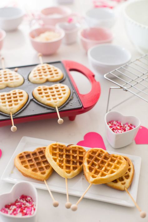 Valentines Heart Shaped Waffles Just Destiny 7 Resize Heart Waffle Maker, Heart Shaped Waffle, Heart Shaped Waffles, Heart Shaped Waffle Maker, Waffle Pops, Waffle Sticks, Valentines Breakfast, Waffle Machine, Belgian Waffle Maker