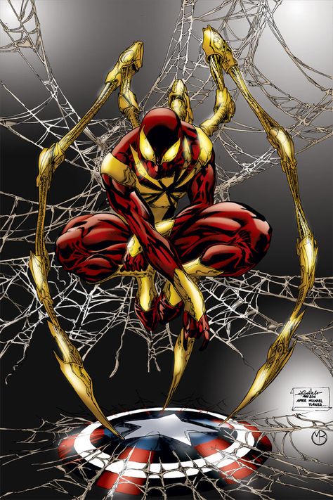 #Iron #Spider #Fan #Art. (Iron Spider-Man) By: Marc Bourcier. Iron Spider Suit, Iron Man Comic, Image Spiderman, Karakter Marvel, Spiderman Spider, Iron Spider, Spiderman Artwork, Marvel Images, Spiderman Pictures