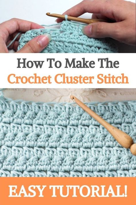 Crochet Cluster Stitch Diagram, Mini Cluster Crochet Stitch, Different Crochet Stitches Blankets, Cluster Stitch Crochet Pattern, Cluster Stitch Crochet Tutorials, Crochet Cluster Stitch Tutorial, Crochet Cluster Stitch Blanket, Cluster Stitch Crochet Blanket, Easiest Crochet Stitch