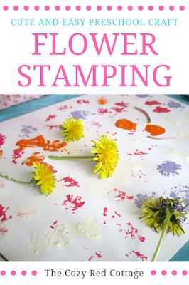 Stamping with flowers-preschool craft Flower Stamping, Spring Preschool Activities, Easy Preschool Crafts, Preschool Garden, Garden Activities, Preschool Craft, Preschool Projects, Spring Preschool, Red Cottage