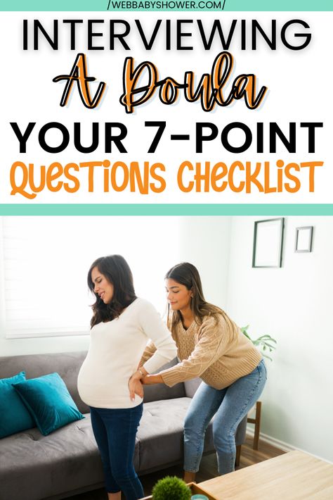 Are you planning to hire a doula to help with your labor? If you're interviewing a doula, here's your 7-point checklist for the 10 most important questions to ask a doula! #doulahiringtips #doulaforlabor Online Baby Shower, Birth Plan, Virtual Baby Shower, Postpartum Care, Hypnotherapy, Pregnancy Tips, Questions To Ask, Medical Advice, Medical Professionals