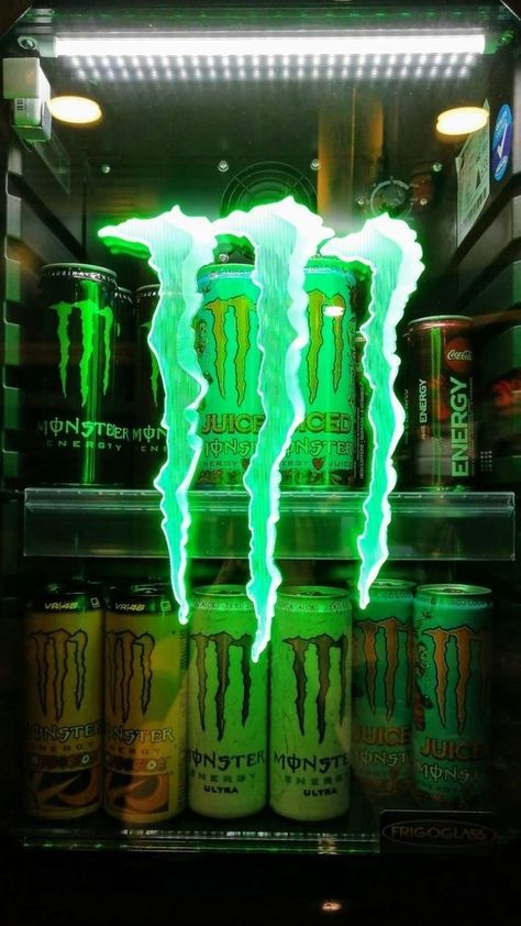 Monster Energy Drinks, Monster Drink, Bar House, Drink Bar, Monster Energy, Energy Drinks, Neon, Energy, Bar