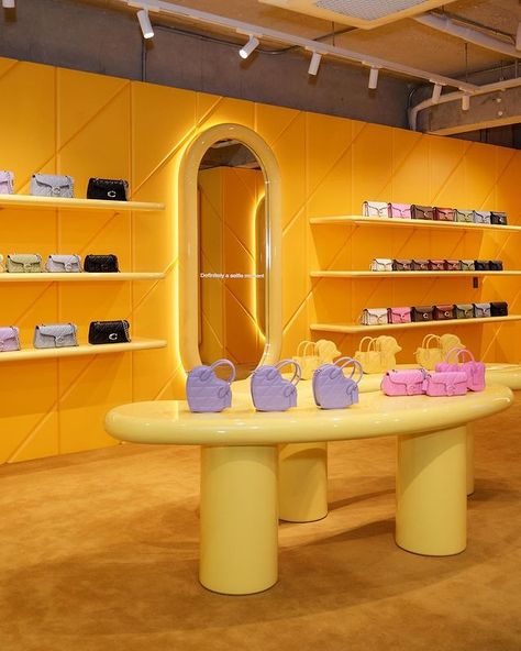 Coach today celebrates the launch of the Coach Seong-Su pop-up experience with an event attended by Coach global ambassador Youngji Lee… | Instagram Youngji Lee, Retail Store Design Ideas, Beauty Display, Event Booth Design, Fuji Film, Coach Shop, Jewelry Store Design, Retail Concepts, Store Interiors