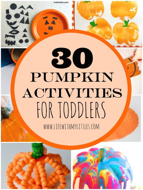 Pumpkin Activities For Toddlers, Fall Activities For Toddlers, Fall Crafts For Toddlers, Pumpkin Activities, Halloween Crafts For Toddlers, Autumn Activities For Kids, Halloween Activities For Kids, Activities Preschool, Toddler Fall