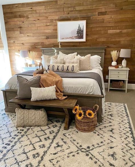 Cozy Farmhouse Bedroom, Farmhouse Bedroom Decor, Farmhouse Bedroom, Awesome Bedrooms, Remodel Bedroom, Master Bedrooms Decor, Beautiful Bedrooms, Dream Bedroom, My New Room