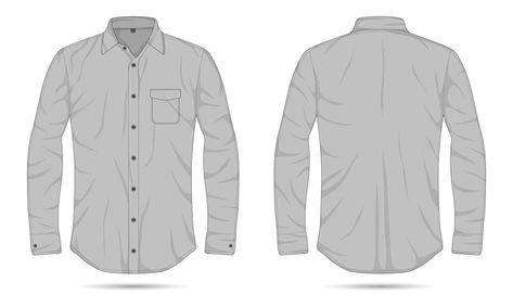 Kemeja Lelaki, Shirt Template, Button Downs, Down Shirt, Button Down Shirt, Grey, Long Sleeve