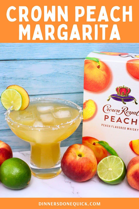 Enjoy a refreshing twist on the classic margarita with this Crown Peach Margarita recipe! Made with Crown Royal Peach whiskey, fresh lime juice, and a hint of sweetness, this cocktail is perfect for summer gatherings or relaxing by the pool. Follow our simple steps to create this delightful drink that combines the smooth flavor of peach with the zesty tang of lime. Cheers to summer! #CrownPeachMargarita #CrownRoyal #CrownRoyalDrinks #SummerCocktails #PeachMargarita #CocktailRecipes Crown Peach Drinks Recipes Cocktails, Peach Crown Royal Drink Recipes, Crown Peach Drink Recipes, Peach Crown Royal Recipes, Peach Margarita Recipe, Margarita Flavors, Peach Margarita Recipes, Peach Margaritas, Crown Royal Peach