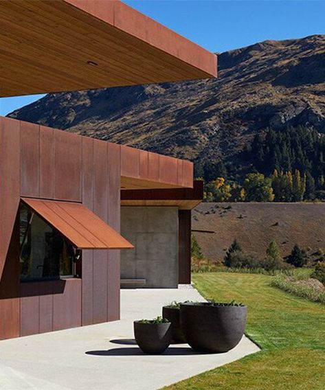 Corten Steel Building, Corten Steel Architecture, Corten Facade, Corten Steel Facade, Corten House, Red Architecture, Steel Architecture, Shanty Town, Metal Cladding