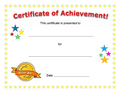 How to create a Certificate of Achievement? Download this Blank Certificate of Achievement template now! Classroom Certificates, Preschool Certificates, Free Printable Certificate Templates, Create Certificate, Blank Certificate Template, Free Printable Certificates, Certificate Of Achievement Template, Blank Certificate, Free Certificate Templates