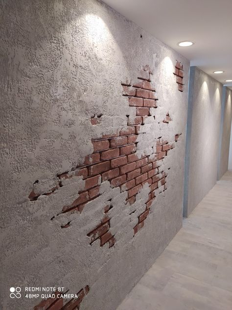 Faux Concrete Wall, Home Interior Inspiration, Industrial Theme, Concrete Wall Panels, Faux Brick Walls, Wall Texture Design, Interior Design House, Design House Interior, Metal Artwork Wall