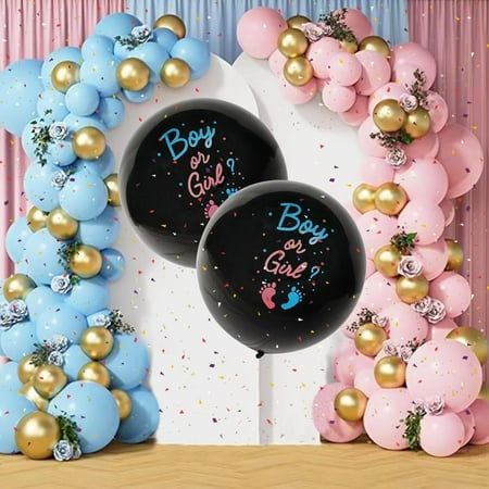 Tiffany blue pink whtie balloons with gold confetti balloons for baby shower birthday party wedding anniversary gender reveal. Your guests, family and friends will love celebrating this happy occasion when you announce your exciting news. This pink and blue ornament set has a very pastel color design that can add warmth and joy. It is very suitable for revealing party decorations by gender. The tiffany blue pink balloon arch garland decoration is applied to various anniversary celebrations such Gender Reveal Ideas For Party Decoration, Gender Reveal Balloon Arch, Blue And Pink Balloons, Baby Gender Reveal Party Ideas, Boy Or Girl Gender Reveal, Gender Reveal Baby Shower Themes, Baby Gender Reveal Party Decorations, Gender Reveal Party Games, Blue Ornament