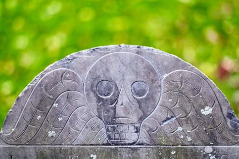 Giger Bar, Skull With Wings, Winged Skull, John Hancock, The Scarlet Letter, Old Cemeteries, Human Skull, Skull Carving, Skull And Crossbones