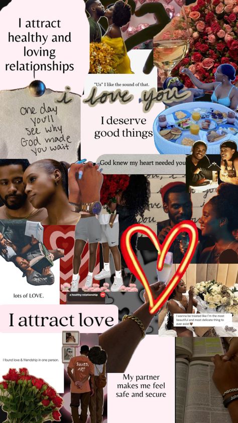 Black Love is a healthy love, a thriving love. Soulmate Vision Board, Black Romance Aesthetic, Marriage Vision Board, Prayer Vision Board, Black Love Artwork, Vision Board Diy, Black Love Quotes, Dream Dates, Healthy Love