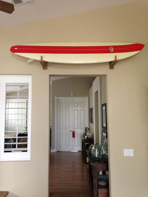 Finally hung the surfboard. Custom hangers! Surfboard Holder, Custom Hangers, Kids Bedroom, Track Lighting, Surfboard, Hangers, Bedroom Ideas, Surfing, Ceiling Lights