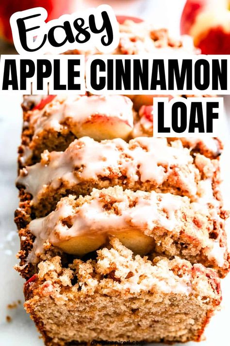 Here's the best moist and easy apple cinnamon bread recipe that my mom and grandma passed down to me. It's delicious, yummy and easy to make. Apple Cinnamon Oat Bread, Easy Apple Cinnamon Bread, Apple Bread Recipe Easy, Apple Cinnamon Bread Recipe, Apple Quick Bread, Snacking Cakes, Apple Cinnamon Loaf, Cinnamon Bread Easy, Apple Loaf