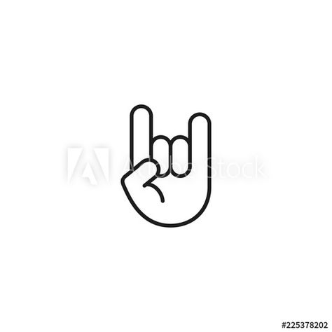 Rock And Roll Hand Sign Tattoo, Rock And Roll Hand Tattoo, Rock And Roll Hand Sign, Rock On Hand Sign, Rock Hand Sign, Rock And Roll Sign, Cute Heart Drawings, Ideas Emprendimiento, Heart Drawings