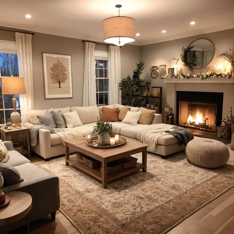 Family Room Inspiration Cozy, Cozy Beige Living Room, Big Sofa Living Room, Living Room Color Scheme Ideas, Modern Neutral Living Room, Serene Living Room, Family Room Inspiration, Natural Living Room, Beige Living Rooms