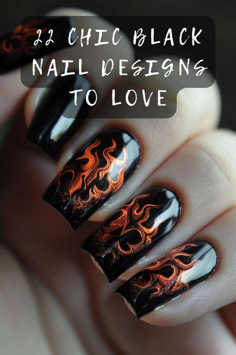 Looking for chic black nail ideas? 💅🖤 Click to discover stunning designs that elevate your nail art game. Find your perfect black inspiration today! 🌟 #BlackNails #NailArt #ChicDesigns #StunningNails #ManicureIdeas Sturgis Motorcycle Rally Nails, Harley Nails Designs, Harley Davidson Nails Design, Biker Nails Designs, Biker Nails, Black Nail Ideas, Girls Nail Designs, Sturgis Motorcycle Rally, Black Nail Polish