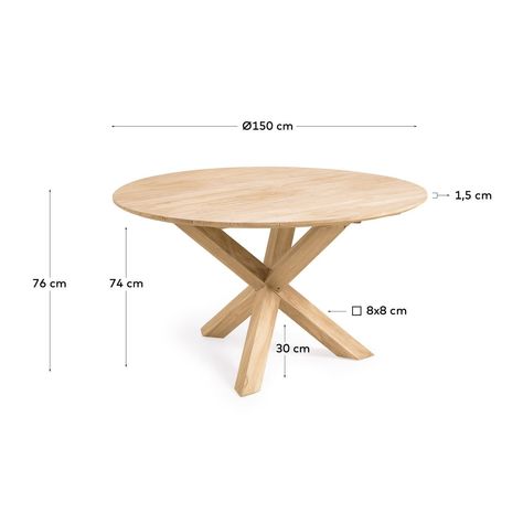 Quoi De Mieux Que Les Matières Naturelles Pour Décorer Vos Espaces Extérieurs Et Être En Harmonie Avec La Nature ? La Collection Teresinha En Teck Massif Écoresponsable Est 100 % Adaptée À L'extérieur. Profitez-en À Fond !caractéristiques: Table Fabriquée En Bois De Teck Massif. Le Bois De Teck Ne Craint Pas L'humidité Et Les Microorganismes. Il Est Très Résistant Et Durable, Même Dans Les Espaces Extérieurs. Adaptée À Un Usage Intérieur Ou 100 % Extérieur. Design Kave Cares : Le Bois Provient D Round Garden Table, Wooden Outdoor Furniture, Zen Zone, Mesa Exterior, Corner House, Table Ronde, Outdoor Store, Kave Home, Garden Table