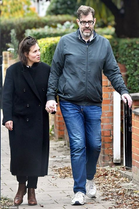 Richard Osman pictured with his new girlfriend Ingrid Oliver out together in West London. The Pointless star has revealed how he has struggled with food addiction since the age of nine His New Girlfriend, Richard Osman, Becoming A Father, Extraordinary Women, Having An Affair, New Girlfriend, Bbc Radio, Tv Host, West London