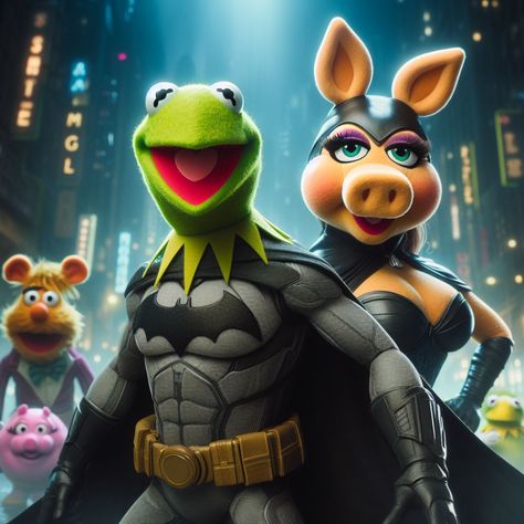 Image Creator Kermit And Miss Piggy, Childhood Characters, Create Picture, Miss Piggy, Kermit The Frog, Comic Movies, Batwoman, The Frog, Animated Gifs