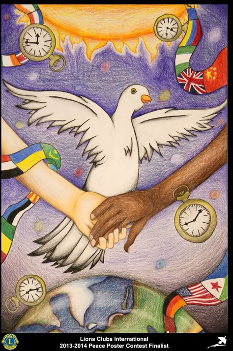 Finalist from Massachusetts, USA (Sturbridge Lions Club) - 2013-2014 Peace Poster Contest Peaceful Community Drawing, Peace Poster Drawing, Tolerance Art, Hippy Quotes, Peace Drawing, Zoo Ideas, Sun Drawing, Peace Poster, Lap Book