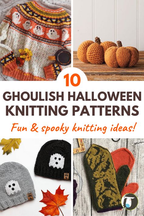 Halloween Knits, Halloween Knitting Patterns Free, Knitting Halloween, Knit Halloween, Halloween Knitting Patterns, Halloween Knitting, Advanced Knitting, Pumpkin Spice Lattes, Holiday Knits