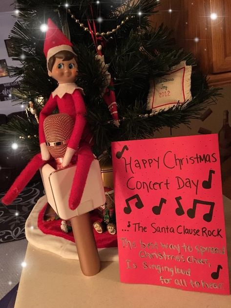 Elf On The Shelf Concert Ideas, Singing Elf On The Shelf, Elf On The Shelf Singing Ideas, Elf On The Shelf Christmas Concert, Elf On The Shelf Concert, Elf On The Shelf Music Ideas, Elf Singing, Holiday Concert Ideas, Christmas Concert Ideas