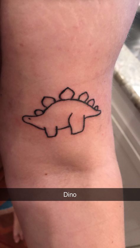 Stegosaurus tattoo Cute Stegosaurus Tattoo, Small Stegosaurus Tattoo, Dino Nugget Tattoo, Stegasorus Tattoo, Big Stick And Poke Tattoo, Nugget Tattoo, Stegosaurus Tattoo, Cute Dino Tattoo, Dino Tattoo