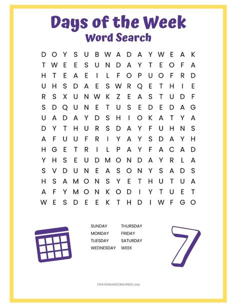 A days of the week word search puzzle printable to help reinforce the spelling of the days of the week. Days Of The Week Word Search, Days Of The Week Printables, Word Search Puzzles For Kids, Days Of The Week Activities, Spring Word Search, Word Puzzles For Kids, Easy Word Search, Puzzle Printable, Word Search For Kids