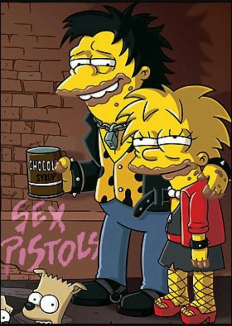 Lisa and Nelson #sexpistols #thesimpsons #chocolate Lisa X Nelson, Lisa And Nelson, Nelson Simpsons, Simpson Tattoo, The Simpsons Lisa, Lisa Nelson, Simpsons Tattoo, Simpsons Characters, Punk Culture