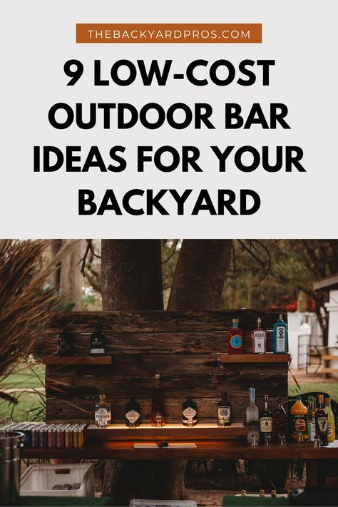 Transform your backyard into the ultimate hangout spot without breaking the bank! Check out these 9 budget-friendly outdoor bar ideas that'll have your guests impressed. Outdoor Bar Ideas For Wedding, Camping Bar Ideas, Outdoor Wall Bar Ideas, Outdoor Bar Wall Ideas, Diy Small Outdoor Bar, Outdoor Bar Decorating Ideas, Outside Bars Ideas Backyards, Homemade Outdoor Bar, Diy Backyard Bar On A Budget