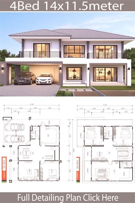 Zen House Design, Modern Zen House, Double Storey House Plans, Two Story House Design, Pelan Rumah, Double Storey House, 2 Storey House Design, Affordable House Plans, House Plans Mansion