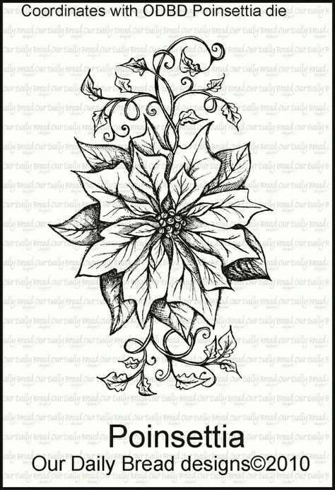 Poinsetta Tattoo Design, Poinsettia Tattoo, Tattoo Black And White, Wood Burning Patterns Stencil, Bread Designs, Mom Tattoo Designs, Daisy Tattoo, Vine Tattoos, Birth Flower Tattoos