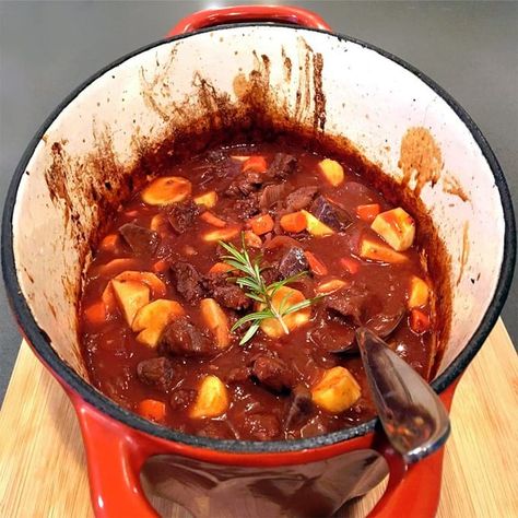 Bison Goulash | Wild Game Cuisine - NevadaFoodies Bison Stew, Ground Bison, Venison Meat, Buttered Toast, Pearl Onions, Cubed Potatoes, Dry Red Wine, Diced Carrots, Carrots And Potatoes