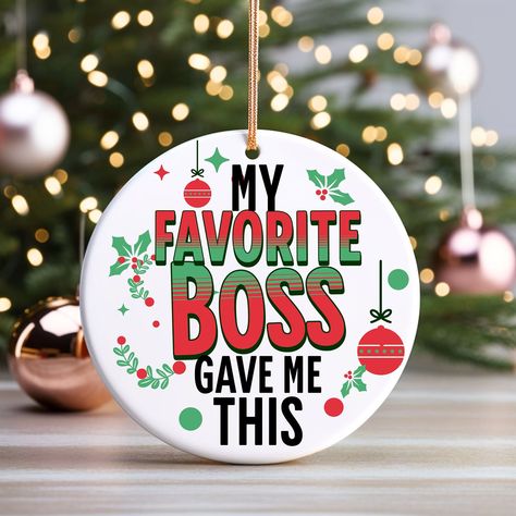 My favorite boss gave me this ceramic ornament #officegaggift #officedecor #treedecorations #bosstiemployee Office Christmas Tree, Shipping Station, Boss Christmas, Gift For Employees, Boss Gift, Office Christmas, Employee Gifts, Office Gifts, Ceramic Ornaments