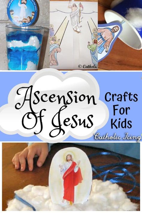 When teaching kids about the Ascension of Jesus, check out these cool bible crafts for kids to go along with the story! The Great Commission Craft, Catholic Crafts For Kids, Jesus Crafts For Kids, Ascension Craft, Toddler Bible Crafts, Easter Bible Crafts, The Ascension Of Jesus, Ascension Of Jesus, Palm Sunday Crafts