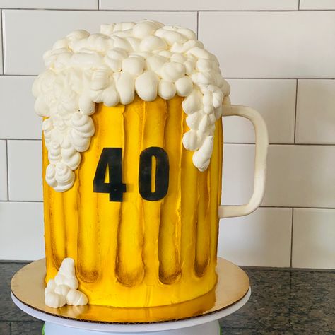 Beer mug cake, 40th Beer Shaped Cakes For Men, Fun Birthday Cakes For Adults For Men, 40 Birthday Cakes Men, Mans 40th Birthday Cake Ideas, Men’s 40th Birthday Cake Ideas, Mens 60th Birthday Cake Ideas, Beer 30th Birthday For Men, Mens Birthday Cake Ideas Guys Fun, 50 Cake Birthday Men