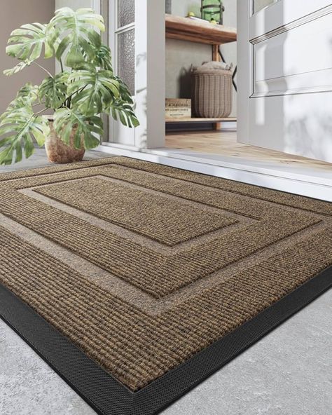 Amazon.com : DEXI Door Mat Heavy Duty Outdoor Indoor Doormat, Stain and Fade Resistant, Non Slip Front Door Mats, Patio Entryway Floor Mat, 2'x3', Rectangles Brown : Patio, Lawn & Garden Interior Door Mat Entryway, Washable Indoor Door Mat, Outside Door Mats Front Porches, Mudroom Rugs Entryway, Front Door Rugs Outdoor Layering, Front Door Mats Layered, Welcome Mats Front Doors, Front Porch Mats Doormats, Apartment Front Porch Ideas