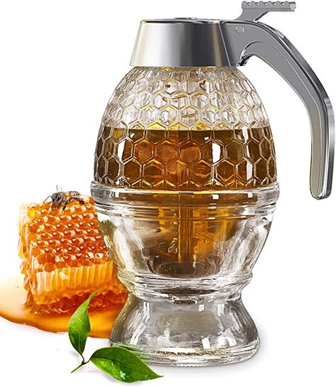 Honey Dispenser, Honey Container, Syrup Dispenser, Juice Dispenser, Honey Jars, Honey Bottles, Drip Design, Best Honey, Honey Syrup