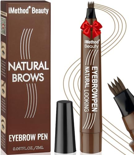 iMethod Microblading Eyebrow Pen - Eyebrow Pencil Magical Upgraded Eye Brow Pencils for Women with 4 Fork Tip & Spoolie Brush for Natural-Looking Hair-Like Defined Brows, Last All-Day, Light Brown Blonde To Light Brown, Soft Brown Hair, Perfect Eyebrow Makeup, Defined Eyebrows, Eyebrow Microblading, Pencil Brush, Beauty Eyebrow, Waterproof Eyebrow Pencil, Spoolie Brush