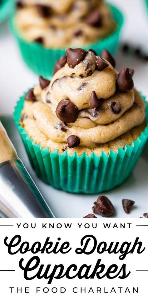 Best Friend Picture, Cookie Dough Cupcakes, Cookie Dough Frosting, The Food Charlatan, Vanilla Cupcake Recipe, Food Charlatan, Sheet Cake Recipes, Cupcake Recipe, New Best Friend