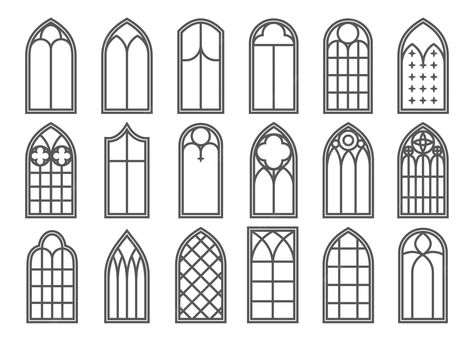 Stained Glass Window Sketch, Cathedral Window Drawing, Gothic House Drawing, Gothic Stained Glass Windows Art, Gothic Windows Drawing, Goth Window, Gothic Architecture Drawing, Goth Architecture, Croquis Architecture