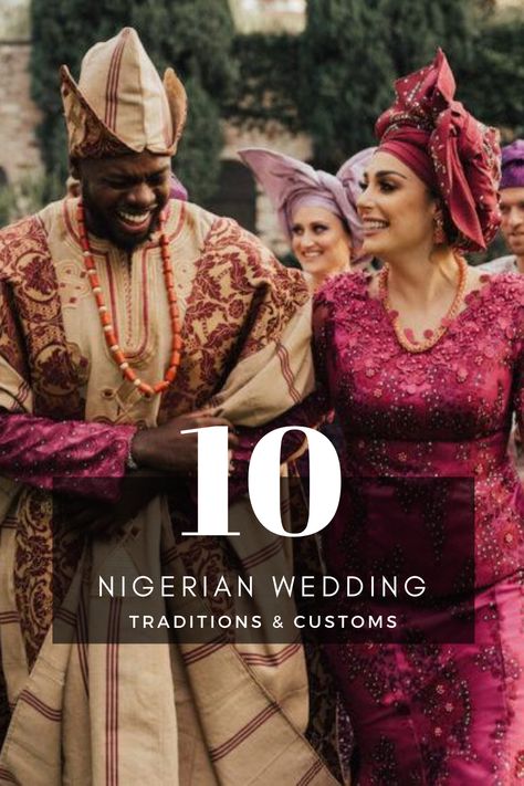 10 Wedding traditions we know and love!  CLICK THE IMAGE and find out what these festive celebrations consist of! Nigerian Wedding Traditions, Nigerian Wedding Colour Ideas, Nigerian Traditional Wedding Decoration, African Wedding Traditions, African Traditional Wedding Decoration, Multi Cultural Wedding, Yoruba Wedding Dress, Nigerian Wedding Reception, Lean Lunches