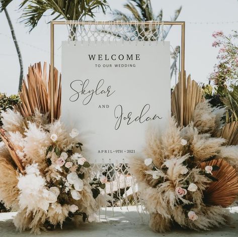 Elegant Boho Wedding Reception, Wedding Party Without Flowers, Boho Themed Engagement Party, Pampas Theme Wedding, Boho Ceremony Aisle, Boho Black Tie Wedding, Boho Arbor Wedding, Romantic Boho Wedding Decor, Boho Glam Wedding Dress