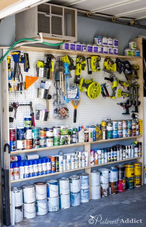 AFTER: A Smart Workstation Pegboard Craft Room, Pegboard Garage, Spring Cleaning Challenge, Basement Organization, Pegboard Storage, Pegboard Organization, Garage Organization Diy, Garage Organize, Garage Makeover