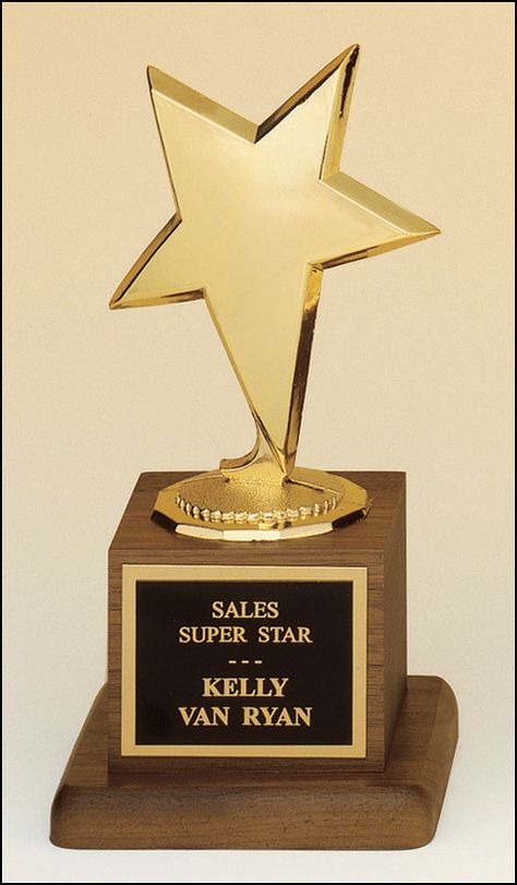 Modern star casting on a solid American walnut base 3.5" x 6.75" Small Overall Height 3.5" x 10" Large Overall Height Trophy Craft, Graduation Images, Star Trophy, Eagle Wall Art, Award Plaques, Acrylic Trophy, Graduation Poster, Awards Party, Custom Awards