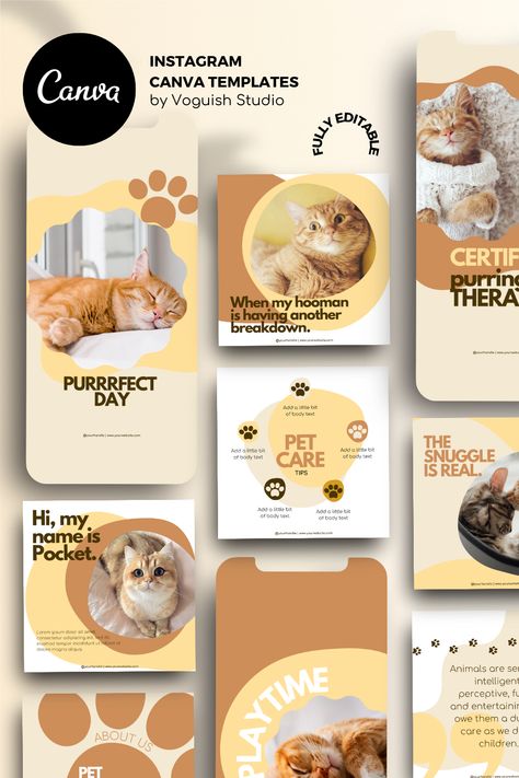 Find pet-themed Canva templates and Instagram content ideas to help you create beautiful graphics for your social media. #pet #canva . #Pet_Shop_Instagram_Feed #Content_Ideas_For_Instagram #Pet_Advertising #Pet_Instagram Pet Shop Instagram Feed, Pet Shop Aesthetic, Pet Products Design, Pet Advertising, Instagram Content Ideas, Pet Instagram, Pet Branding, Cat Instagram, Cat Hotel