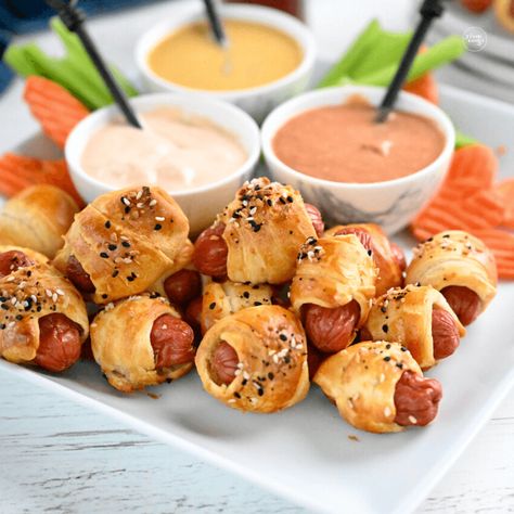 Easy Pigs In A Blanket, Pigs In A Blanket Recipe, Hash Brown Patties, Recipe Air Fryer, Fat Head Dough, Blue Cheese Dip, Appetizers For Kids, Atkins Recipes, Classic Appetizers