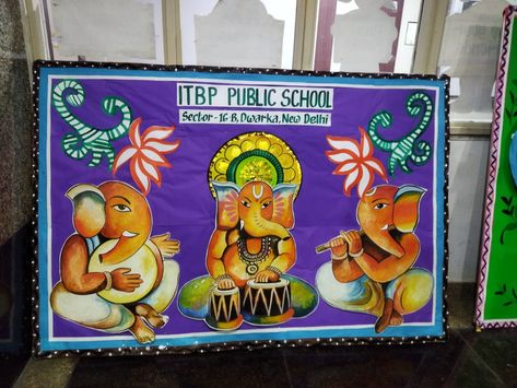 Diy College Decor, Vinayagar Chathurthi, Notice Board Decoration, Diy College, Class Board, School Drawing, School Decoration, School Kids Crafts, Classroom Charts